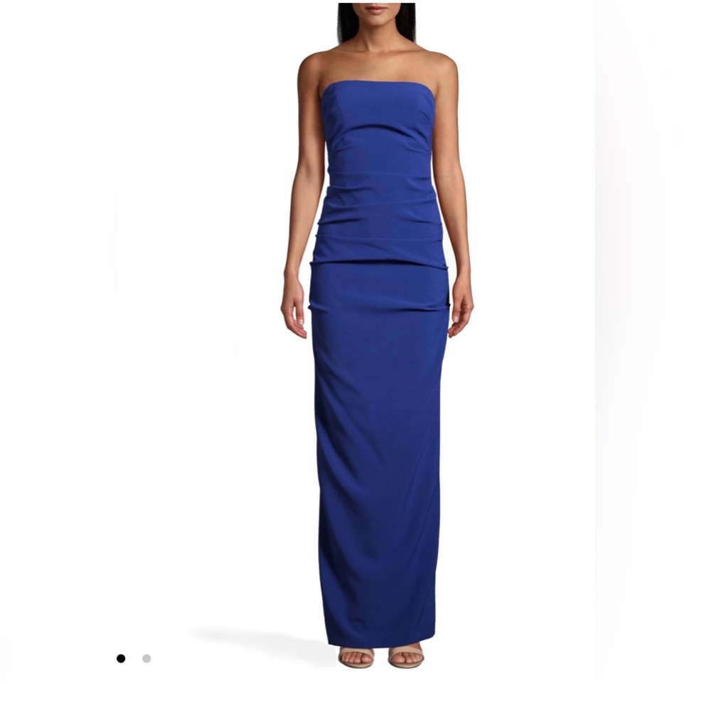 NWT Nicole Miller Purple Strapless Evening Gown